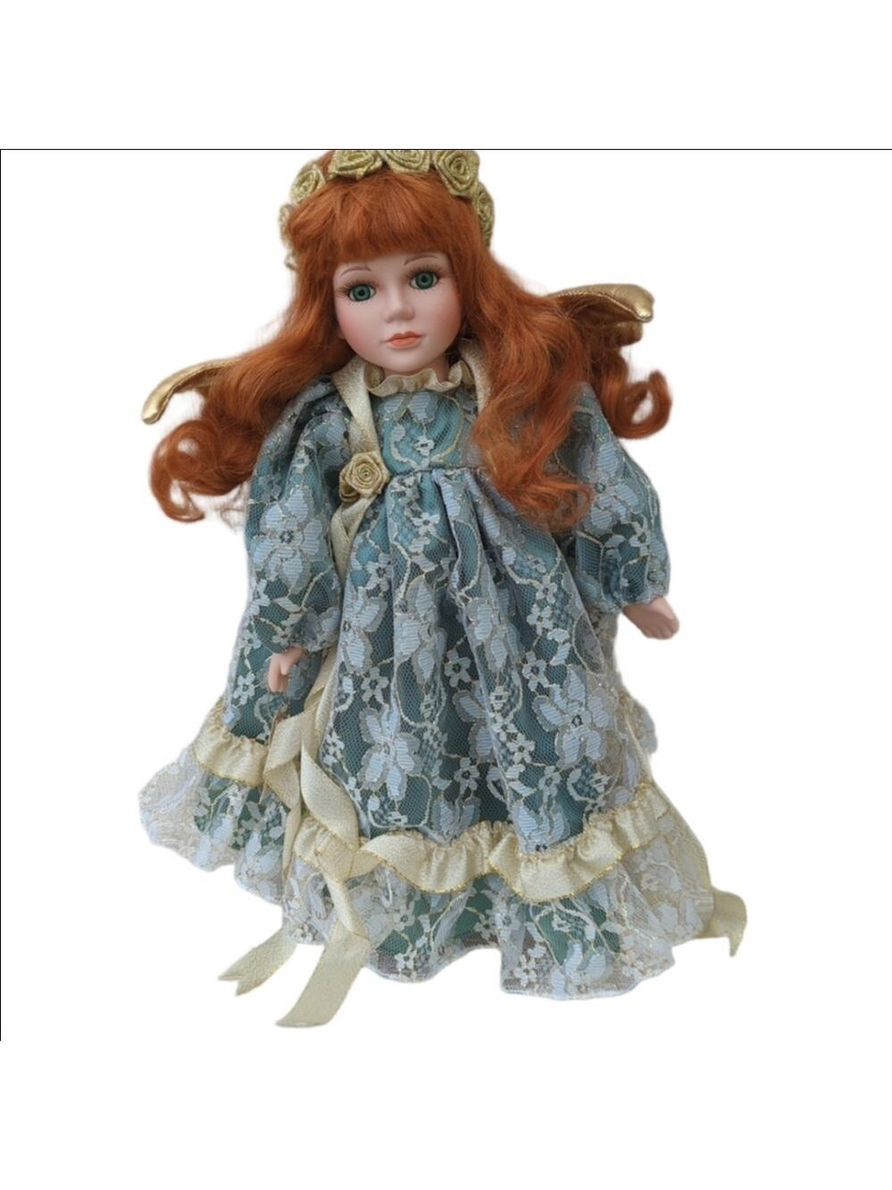 Collectors Celesta Angel Doll 16" Auburn Curly Hair Lace Dress
